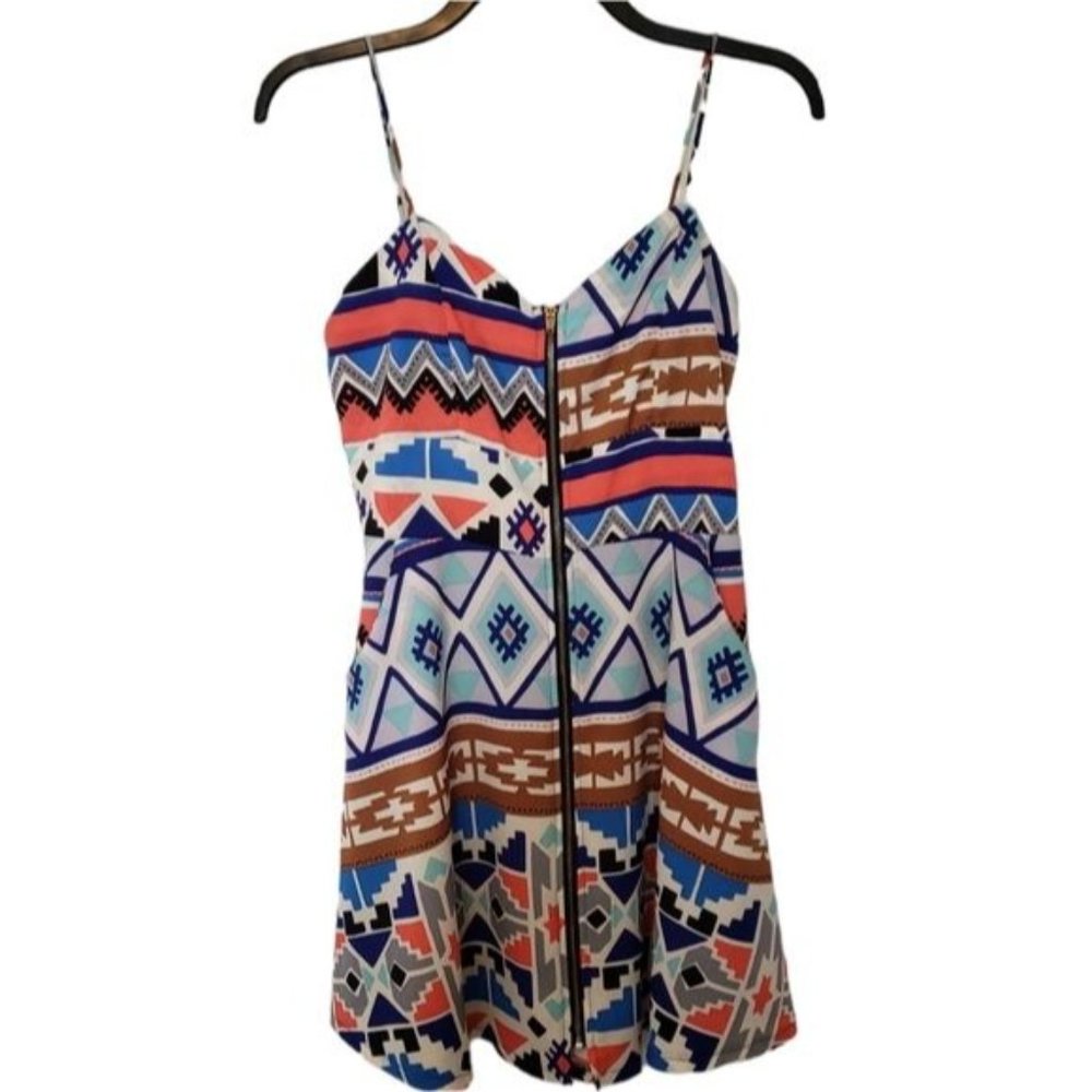 3/$15 Kaitlyn Tribal Print Fit & Flare Dress Size Small